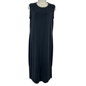 Banana Republic Women's Dress Charcoal Modal Sleeveless‎ Slit Tank Maxi Size S